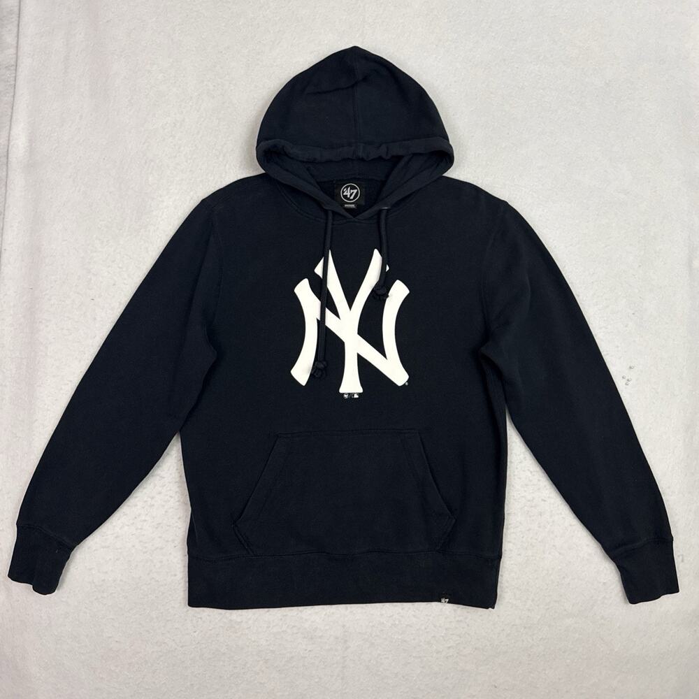 47 Brand New York Yankees‎ Hoodie Men’s Medium Black Pullover MLB Sweatshirt